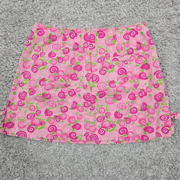 Vintage Lilly Pulitzer White Label‎ Mini Skirt Womens 2 Pink Snail Print - Picture 6 of 9
